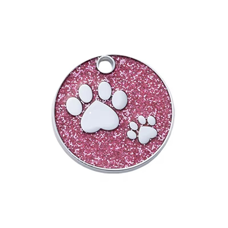 Tag personalizat - Glitter pink