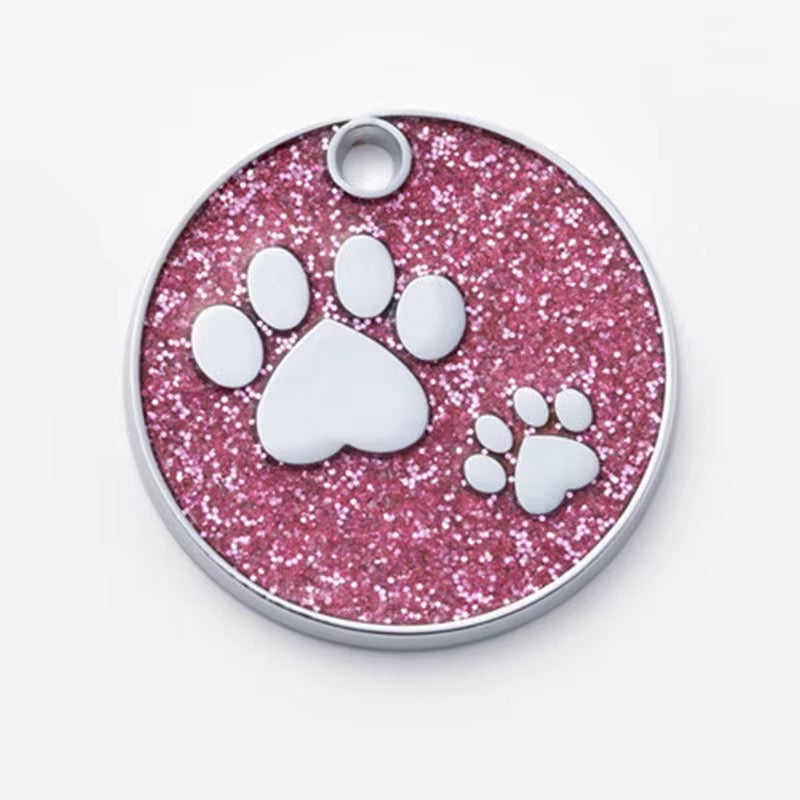 Tag personalizat - Glitter pink