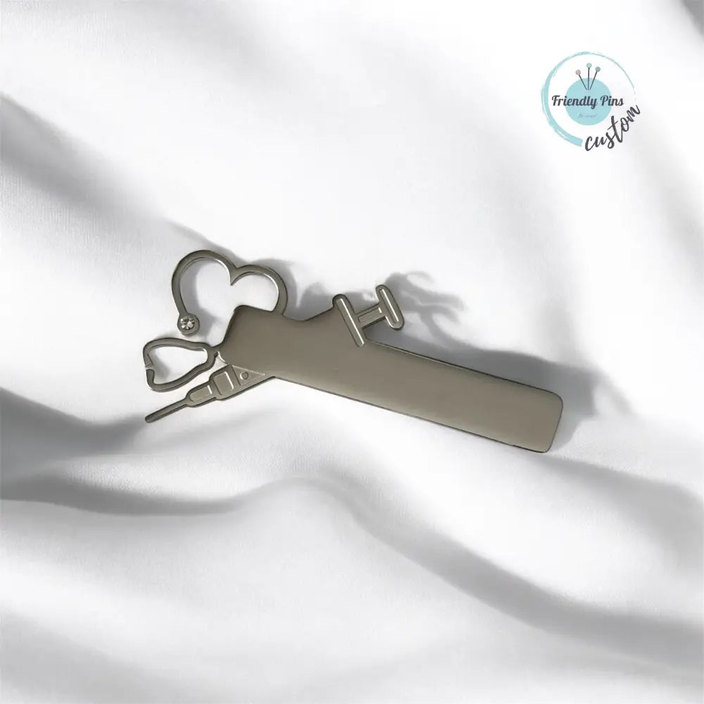 Ecuson- Seringă și Stetoscop Argintiu